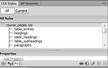 CSS styles panel